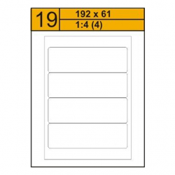 Etikety samolepiace H19 191x61mm /4ks na hrku