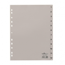 Rozradova plastov DURABLE A4 1-12 siv