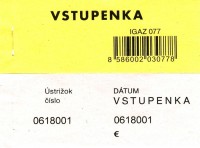 Vstupenka dvojdielna slovan 100 listov