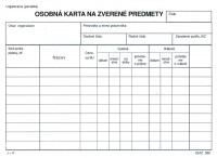 Osobn karta na zveren predmety A5