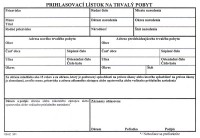 Prihlasovac lstok na trval pobyt A5