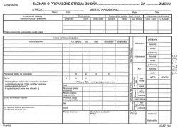 Zznam o prevdzke stroja A5