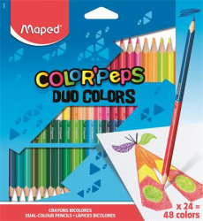 Pastelky MAPED/48 DUO trojuholnkov tvar