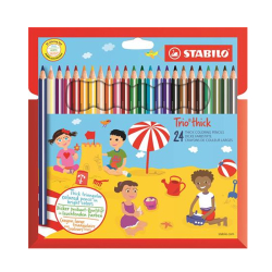 Pastelky STABILO Trio thick/24 hrub,trojhrann+strhadlo