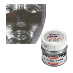 Akrylov farba Pentart metalick 50ml trblietav strieborn 3505