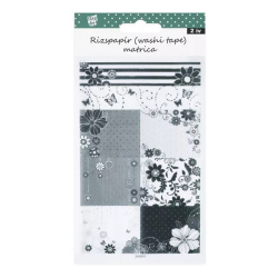 ttky na scrapbooking ierno-biele kvety