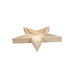 Dreven podnos v tvare hviezdy 30x30x3,5cm