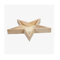 Dreven podnos v tvare hviezdy 35x35x3,5cm