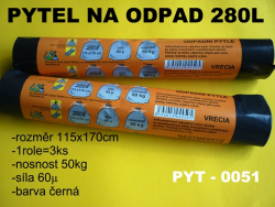 Vrece na odpad 280l 115x170 3ks
