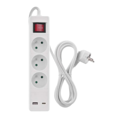 Predlovac prvod 3Z-2m s vypnaom + 2USB