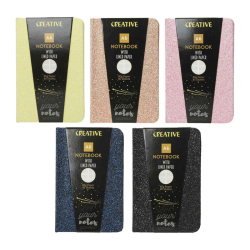 Zpisnk A6 linkovan 80l glitter 9x14cm mix farieb