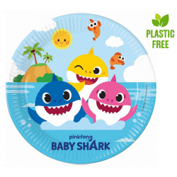 Prty tanier papierov Baby Shark 23cm 8ks