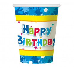 Prty pohr papierov Happy Birthday modr/6ks KHBN