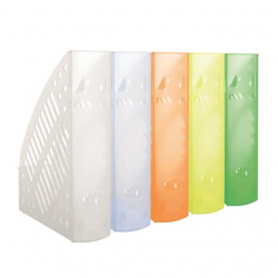 Stojan na asopisy plast DONAU 7cm transparentn