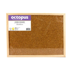 Korkov nstenka dreven rm 30x40cm OCTOPUS