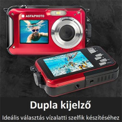 Fotoapart, kompaktn, digitlny, vodeodoln, AGFAPHOTO "WP8000", erven