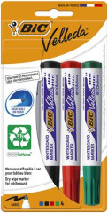 Popisova na flipchart a tabuu, 1,4 mm, kueov hrot, BIC "Velleda ecolutions", 4 rzne farby