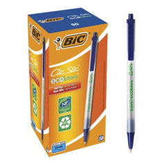 Gukov pero, 0,32 mm, stlac mechanizmus, BIC "Clic Stic ecolutions", modr