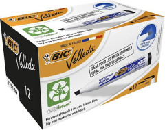 Popisova na biele a flipchartov tabule, 1,1-5,6 mm, zrezan hrot, BIC "Velleda ecolutions", ierny