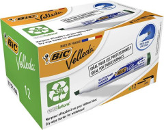 Popisova na biele a flipchartov tabule, 1,1-5,6 mm, zrezan hrot, BIC "Velleda ecolutions", zelen