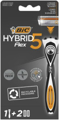 Holiaci strojek, psnky, s 2 nhradnmi hlavicami, BIC "HYBRID 5