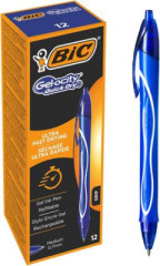 Glov pero, 0,3 mm, stlac mechanizmus, BIC "Gel-ocity Quick Dry", modr