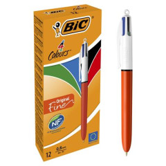 Gukov pero, 0,3 mm, stlac mechanizmus, tvorfarebn, BIC "4 Colours Fine"
