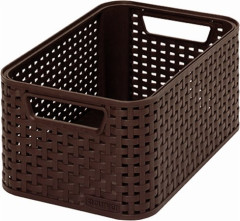 Odkladac box, s efektom rattanu, 7l, tmavohned, CURVER "Style S"