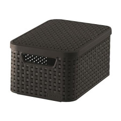 Odkladac box s vekom, s efektom ratanu, 7l, hned, CURVER, "Style S"
