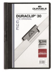 Rchloviaza, s klipom, A4, DURABLE "DURACLIP 30", ierny