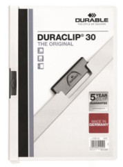 Rchloviaza, s klipom, A4, DURABLE "DURACLIP 30", biely