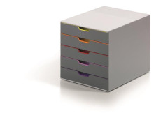 Zsuvkov box, plastov, 5 zsuviek , DURABLE "VARICOLOR 5", siv