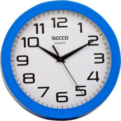 Nstenn hodiny, 24,5 cm, modr rm, SECCO "Sweep second"