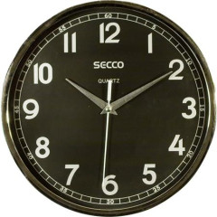 Nstenn hodiny, 24,5 cm, ierny selnk, SECCO, rm chrmovej farby