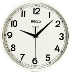 Nstenn hodiny, 24,5 cm, SECCO, leskl biely rm
