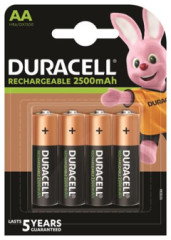 Nabjaten batria, tukov AA, 4x2500 mAh, DURACELL