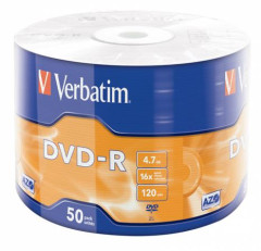 DVD-R disk, 4,7GB, 16x, 50 ks, zmrovacie balenie, VERBATIM