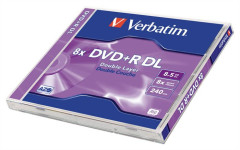 DVD+R disk, dvojvrstvov, 8,5GB, 8x, 1 ks, klasick obal, VERBATIM "Double Layer"