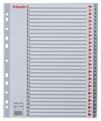 Register, plastov, A4 Maxi, 1-31, ESSELTE, siv