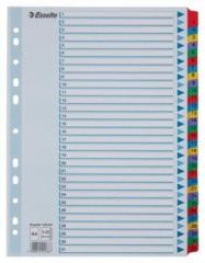 Register, kartn, A4, 1-31, ESSELTE "Mylar"