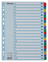 Register, kartn, A4, A-Z, ESSELTE, VIVIDA, biela