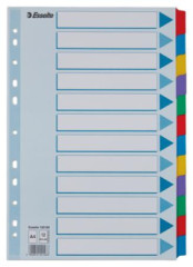 Register, laminovan kartn, A4, 12 rszes, ESSELTE "Mylar", farebn
