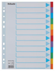 Register, kartn, A4, 12 dielny, popisovaten predn strana, ESSELTE "Standard", farebn