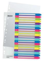 Register, plastov, A4 Maxi, 1-20, LEITZ "Wow"