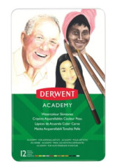 Akvarelov ceruzky, sada, DERWENT "Academy", 12 rznych farieb