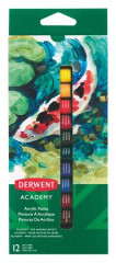 Akrylov farba, 12 ml, DERWENT "Academy", 12 rznych farieb