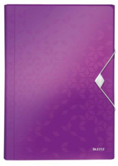 Harmonikov doska, A4, PP, 6 priehradiek, LEITZ "Wow", fialov