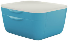 Zsuvkov box, plastov, 2 zsuvky, LEITZ "Cosy", pokojn modr