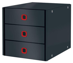 Zsuvkov box, laminovan kartn, 3 zsuvky, LEITZ "Cosy Click&Store", zamatov siv