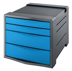 Zsuvkov box, plastov, 4 zsuvky, ESSELTE "Europost", Vivida modr